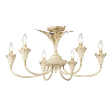 Golden 0846-6SF AI - Golden Lighting Lillianne 6-light Semi-Flush Mount in Antique Ivory